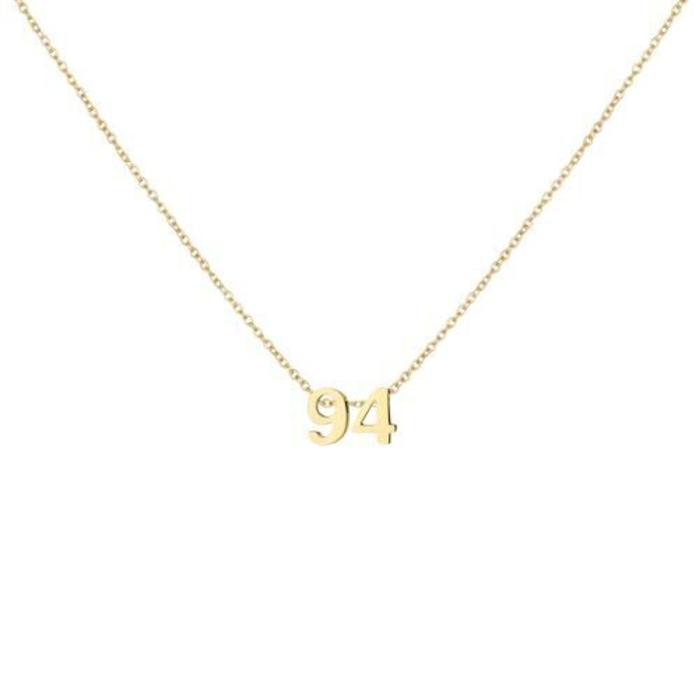 1683 18K Gold Plated Number 94 Necklace Dainty Pendant Chain Necklace